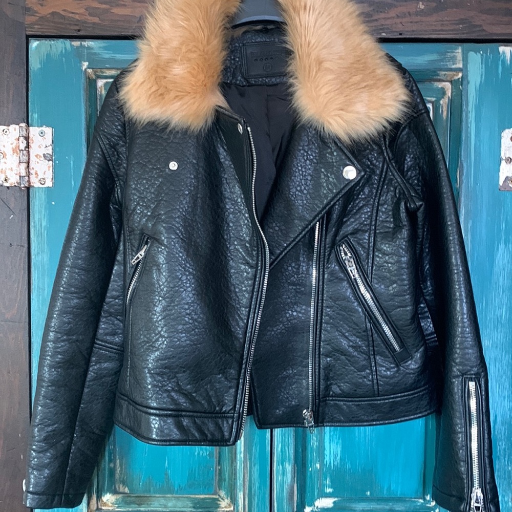 BlankNYC Faux leather jacket, silver zippers